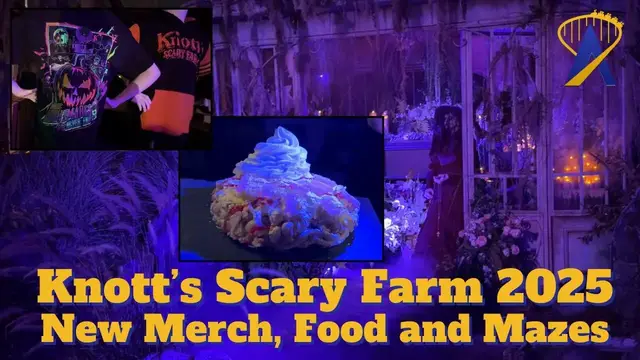'Video thumbnail for Knott's Scary Farm 2025 New Merchandise, Food and Mazes Previews'