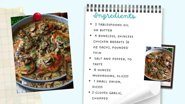 Video thumbnail for Chicken & Mushroom Skillet in Creamy Asiago Mustard Sauce – Rich, Savory & Comforting