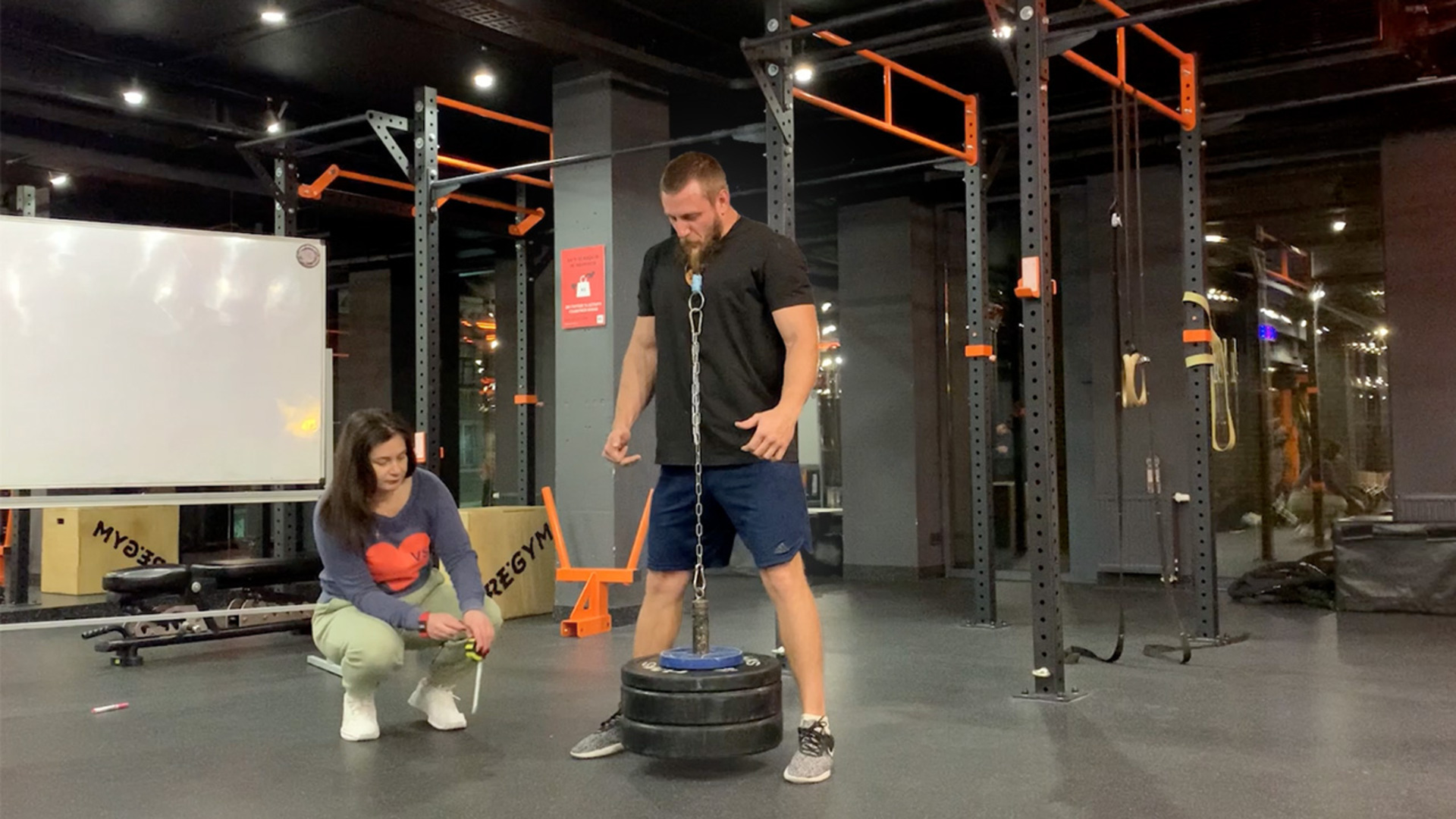 Video thumbnail for Heaviest weight lifted by a beard  64.60 kg (141 lb 15.6 oz) by  Dmytro Hrunskyi