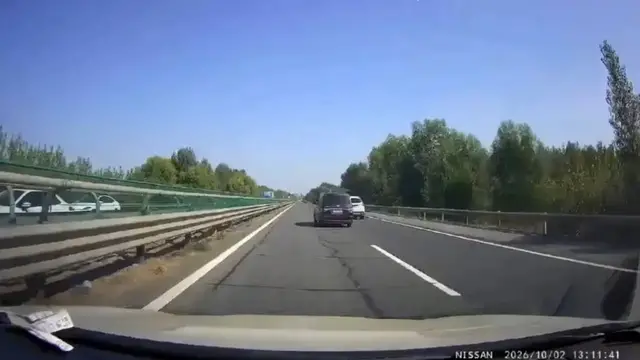 Video thumbnail for Van Spins and Hits Guardrails on Beijing Highway