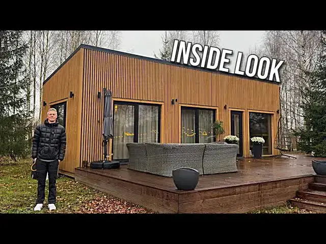 Video thumbnail for kerry tarnow: touring a 600 sq ft cottage prefab home in latvia! compact living, stylish design