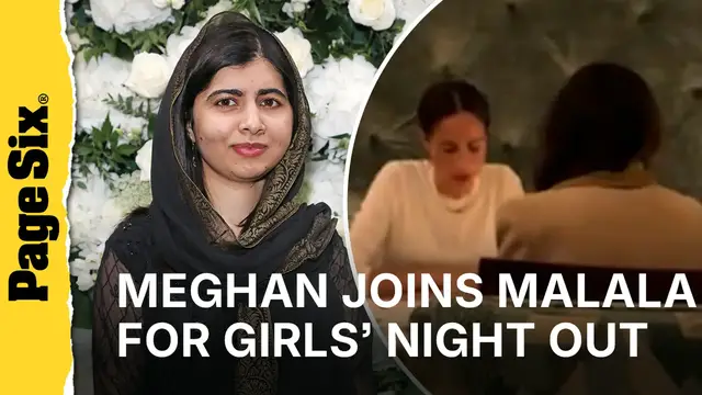 Video thumbnail for Meghan Markle enjoys girls' night out with Malala Yousafzai in first London outing since UK return