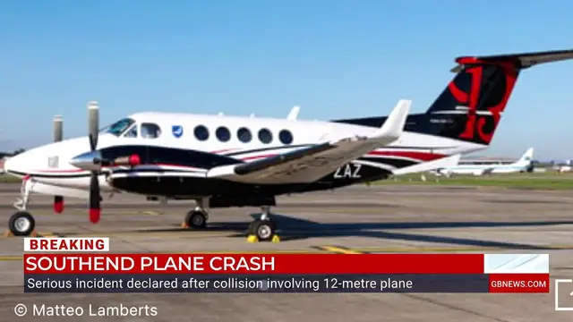 Video thumbnail for Southend Airport crash: Watch the moment smoke and flames rise over tarmac after fireball eruption