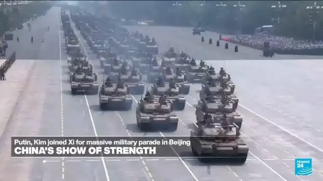 'Video thumbnail for Dual message: Exerting military might, Xi says China's role is 'making, securing, protecting peace''