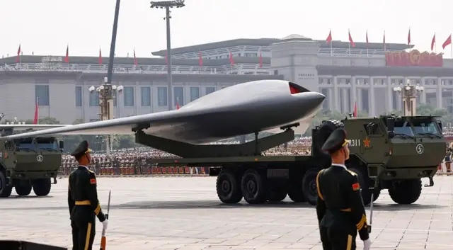 'Video thumbnail for China debuts advanced hypersonic, nuclear and unmanned weapons at huge military parade'