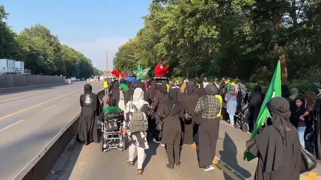 Video thumbnail for Germany: Shiite Ashura Procession Moves Through Berlin.