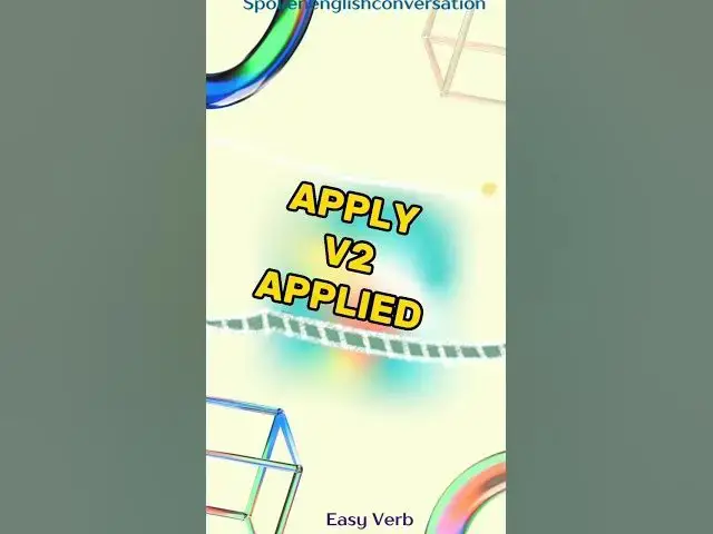 Video thumbnail for What is the past tense of Apply? #verbformsv1v2v3v4v5 #englushconjugatin#easyverb #tenses #gammer