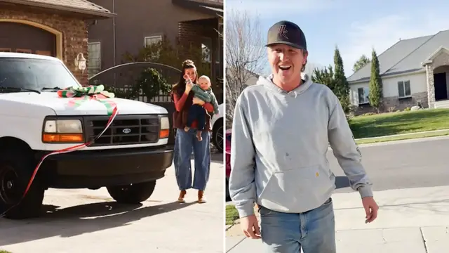 Video thumbnail for Wife Surprises Husband By Buying Back First Truck To Make Memories With Their Son