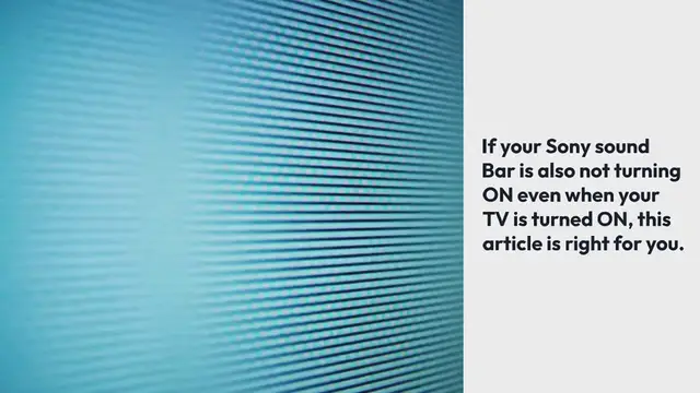 Video thumbnail for Sony Sound Bar Won’t Turn ON With TV Solved