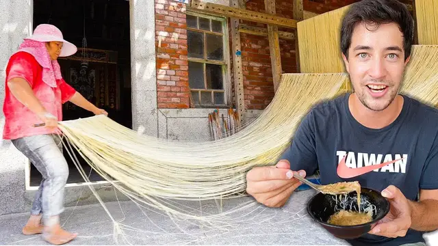 Video thumbnail for Street Food in Taiwan - ANCIENT NOODLE FACTORY + Lukang's FAMOUS Cows Tongue Cake!