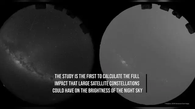 Video thumbnail for Experts warn Elon Musk's satellites could 'end astronomy' and 'light up the night sky'.
