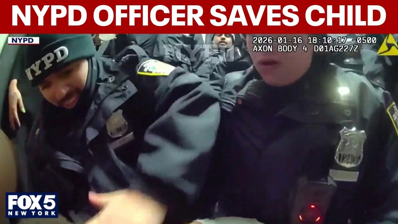 Video thumbnail for NYPD officer saves child from choking