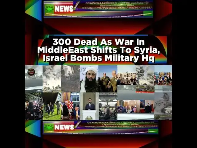 Video thumbnail for 300 Dead As War In MiddleEast Shifts To Syria, Israel Bombs Military Hq