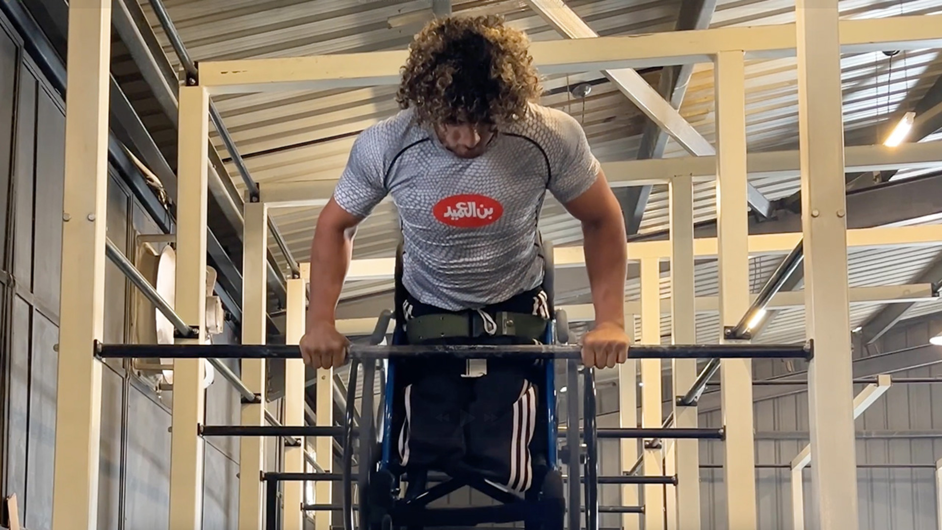 Video thumbnail for Most muscle ups in a wheelchair in one minute  9 by AbdelRahman Makluf