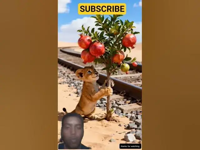 Video thumbnail for A lion cub found a dried pomegranate while wandering😭#ai​ #pomegranate​ #lion​