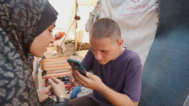 'Video thumbnail for Mother of autistic youth in Gaza struggles to protect son amid war and displacement'