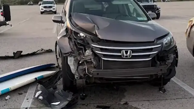 Video thumbnail for Three injured, driver arrested after crash damages five parked cars at Robert Moses State Park