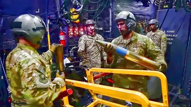 'Video thumbnail for AC-130U Spooky Gunship Sends Ordnance To Targets'