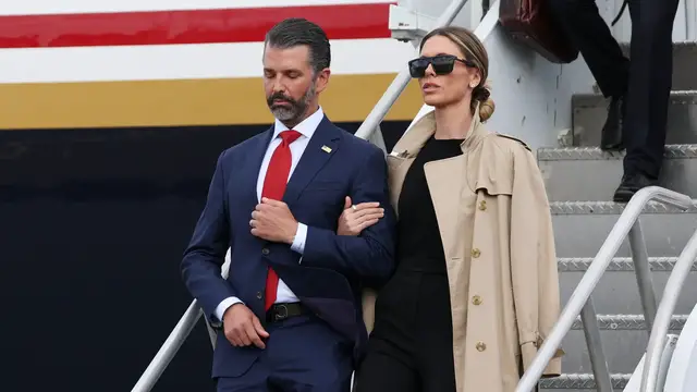 Video thumbnail for Trump Jr.’s wife confirms Putin-linked Russian oligarch partially funded wedding celebrations