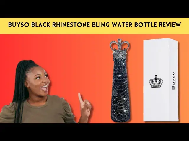 'Video thumbnail for Buyso Black Rhinestone Bling Water Bottle Review'