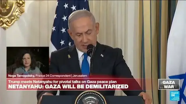 'Video thumbnail for 'Harsh' reactions in Israel as Netanyahu says he supports Trump Gaza plan'
