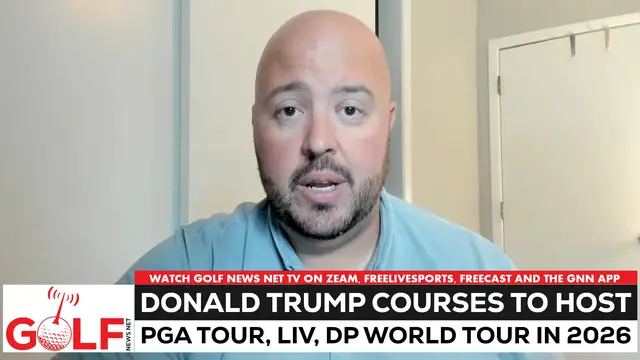 'Video thumbnail for Donald Trump-owned golf courses to host PGA Tour, LIV and DP World Tour in 2026'