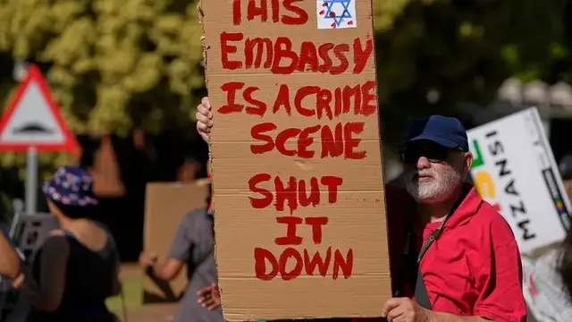'Video thumbnail for South Africans protest, demand Embassy closure and Flotilla activists' release'
