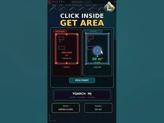 Video thumbnail for AutoCAD Room Area in One Click with YQArch MJ