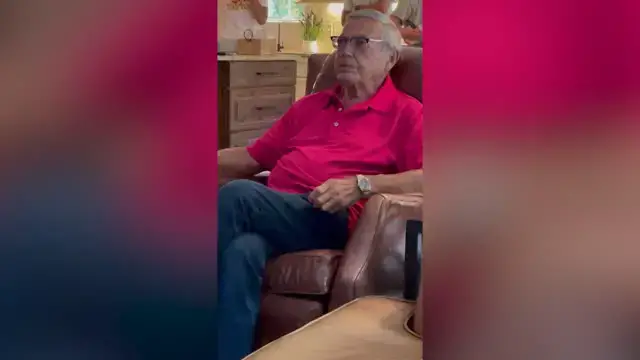 Video thumbnail for Daughters Interrupt Their Birthday Video Message To Dad To Surprise Him In Person | Happily TV