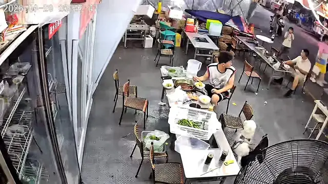 Video thumbnail for China: Chinese man avoids being crushed after getting up moments before freezer falls.