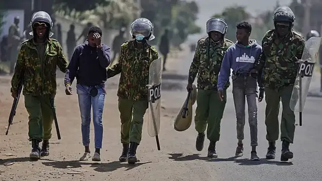 Video thumbnail for Kenya police in massive show of force on protest anniversary