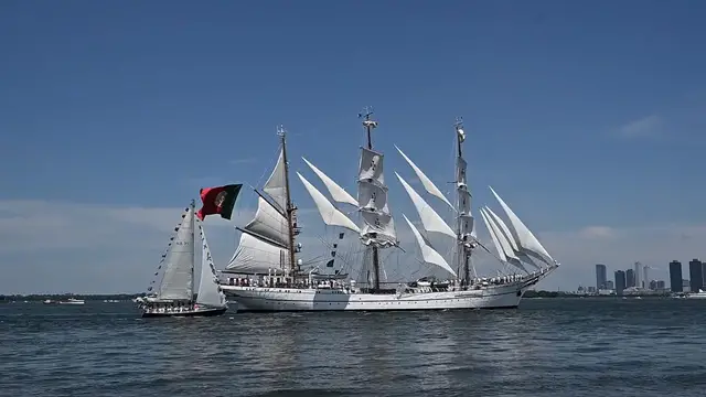Video thumbnail for NY: Sail4th250 Tall Ships Parade 2.