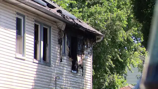 Video thumbnail for Hempstead house fire displaces a dozen residents