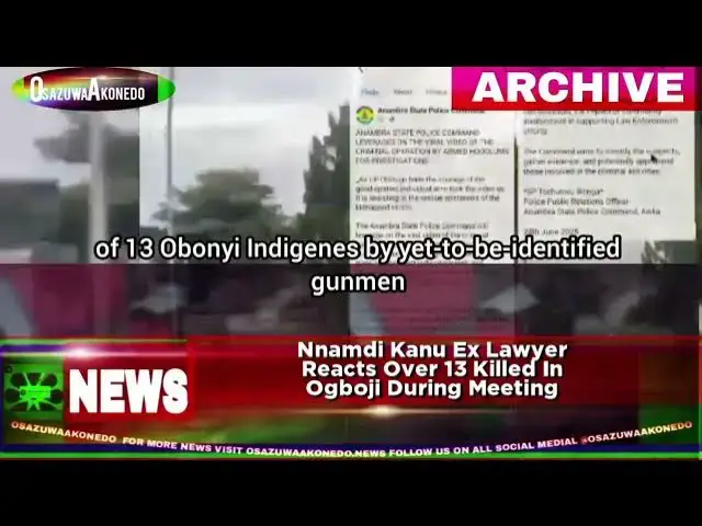 'Video thumbnail for Nnamdi Kanu Ex Lawyer Reacts Over 13 Killed In Ogboji During Meeting'