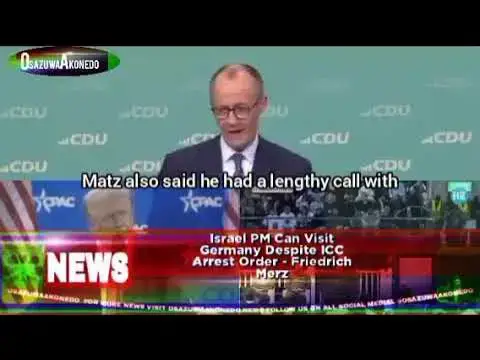Video thumbnail for Israel PM Can Visit Germany Despite ICC Arrest Order - Friedrich Merz