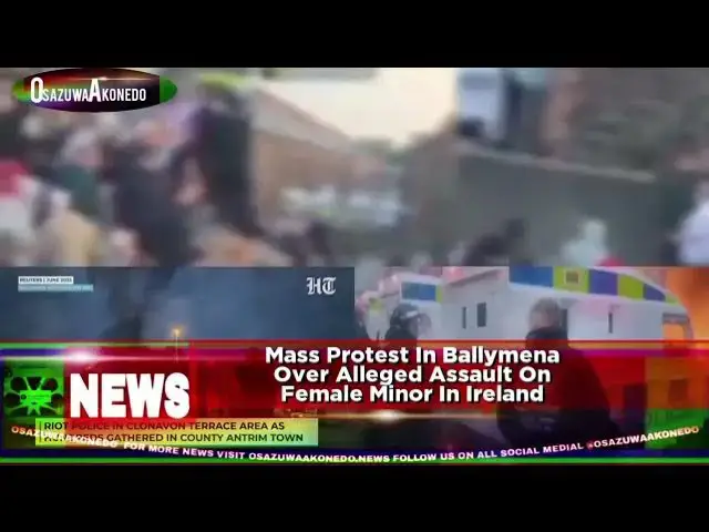 Video thumbnail for Mass Protest In Ballymena Over Alleged Assault On Female Minor In Ireland