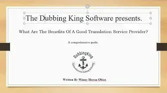 Video thumbnail for What Are The Benefits Of A Good Translation Service Provider (Case Study)