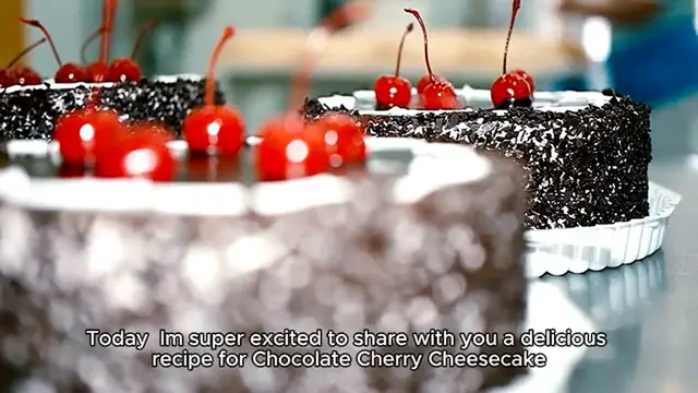 Video thumbnail for Chocolate Cherry Cheesecake Bars