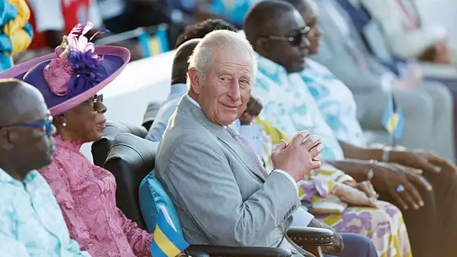 Video thumbnail for Britain's King Charles III attends youth rally in the Bahamas