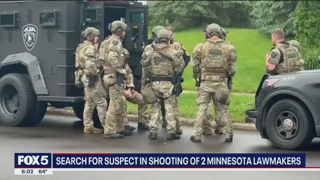 Video thumbnail for Manhunt intensifies after suspect’s vehicle found in rural Minnesota in shooting of 2 lawmakers