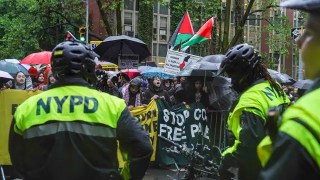 'Video thumbnail for Activists rally near Met Gala over Gaza siege and famine'