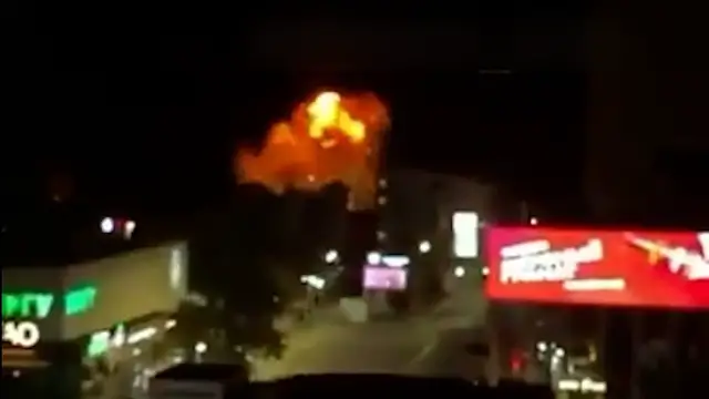 Video thumbnail for Ukrainian drones strike Russian Caspian Sea port in Dagestan