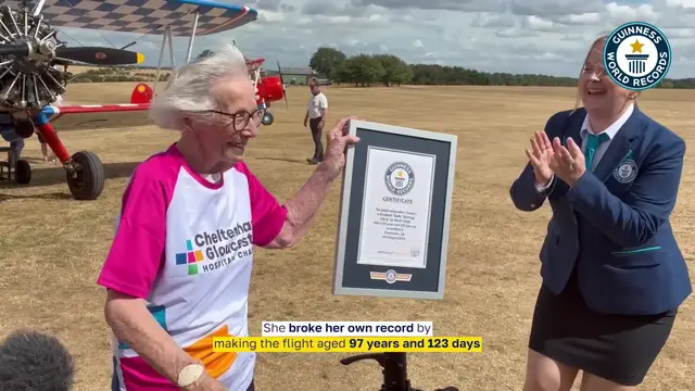 Video thumbnail for Oldest wing walker (female) - Elizabeth Bromage at 97 years and 123 days old as of 4 August 2026