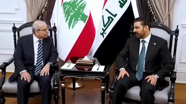 Video thumbnail for Iraq: Iraqi, Lebanese PMs meet on ties, regional stability.