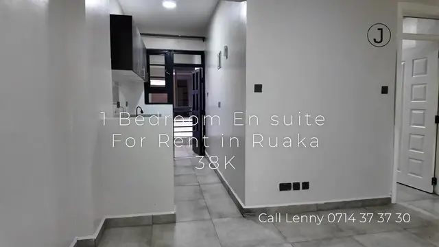 'Video thumbnail for 1 BEDROOM EN SUITE FOR RENT ALONG LIMURU ROAD 38 K CALL LENNY (+254)714373730'