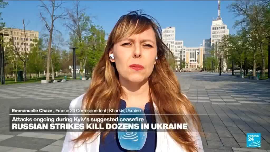 Video thumbnail for Kyiv says Russia broke unilateral ceasefire with drone and missile attacks