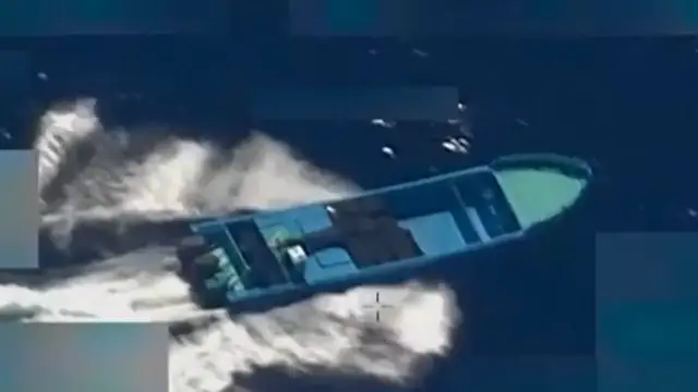 'Video thumbnail for US strikes alleged 'narcoboat' with threat to widen attacks on cartels'