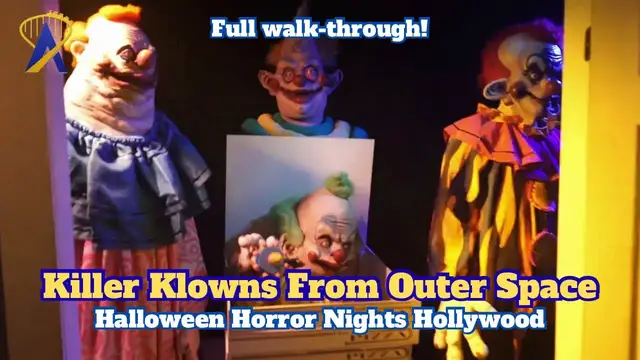Video thumbnail for Killer Klowns From Outer Space Haunted House Walkthrough - Halloween Horror Nights Hollywood