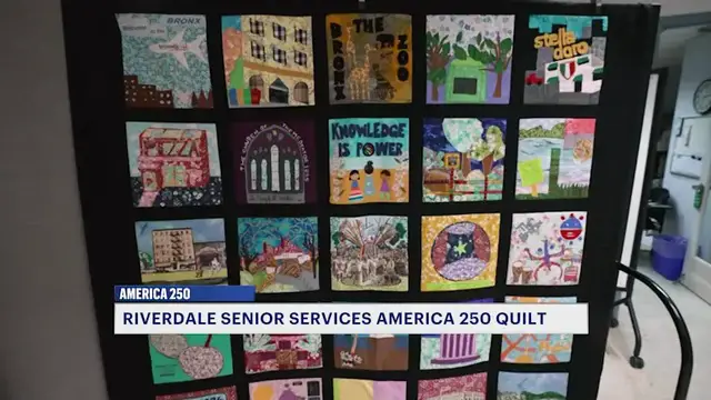 Video thumbnail for Kingsbridge Historical Society, Riverdale Senior Services sew quilts in honor of America’s 250th