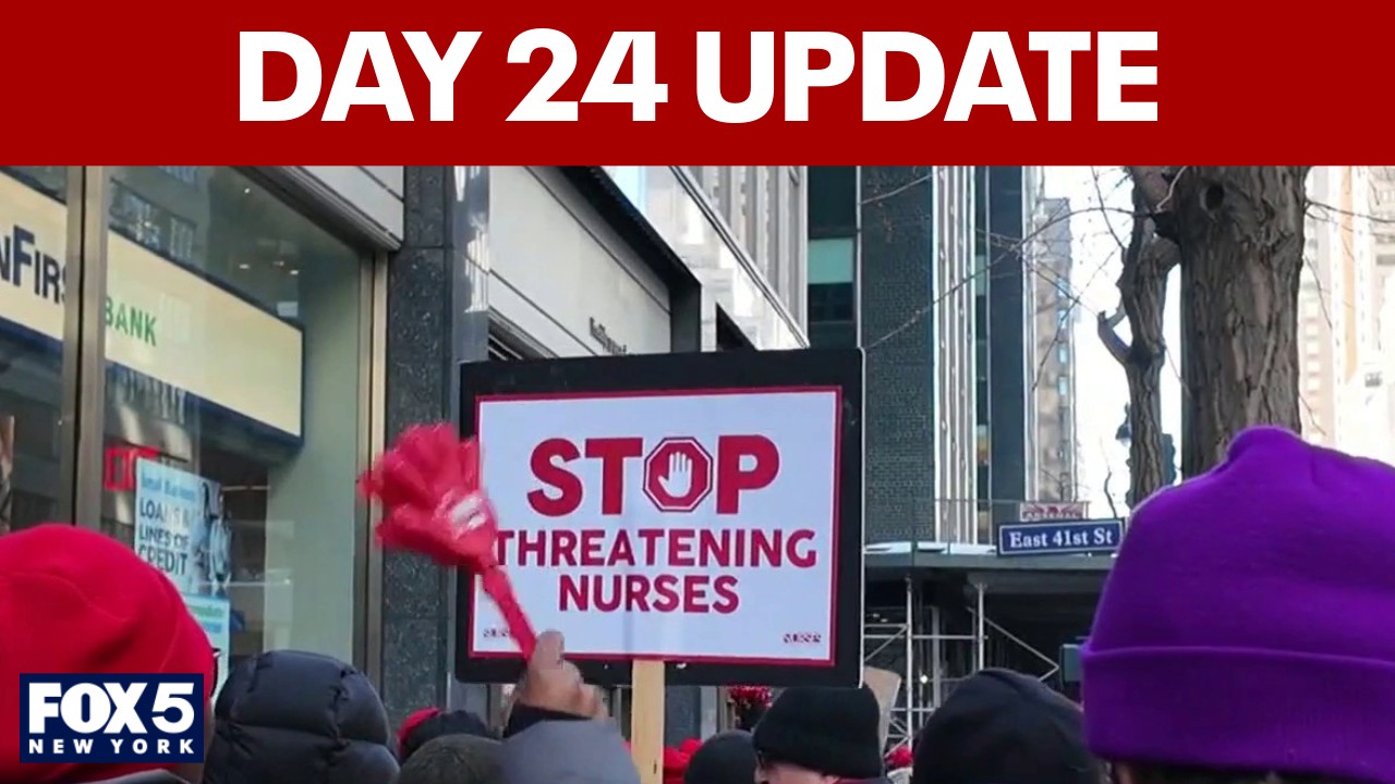 Video thumbnail for NYC nurses strike reaches day 24